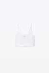 Alexander Wang white cropped ribbed cotton cami tank