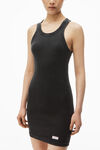 Alexander Wang washed black racerback-loungewear-kleid aus gerippter baumwolle