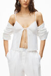 alexander wang boxer pant in compact cotton white