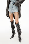 alexander wang viola 65 logo slouch boot in cow leather black