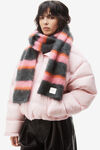 alexander wang 拉绒条纹马海毛徽标围巾 grey multi