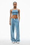 Alexander Wang washed blue débardeur court à dos nageur en coton côtelé