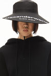 alexander wang puff logo hoodie in structured terry black