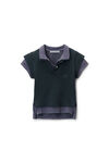 Alexander Wang washed navy/washed blue 叠搭紧身 polo 衫