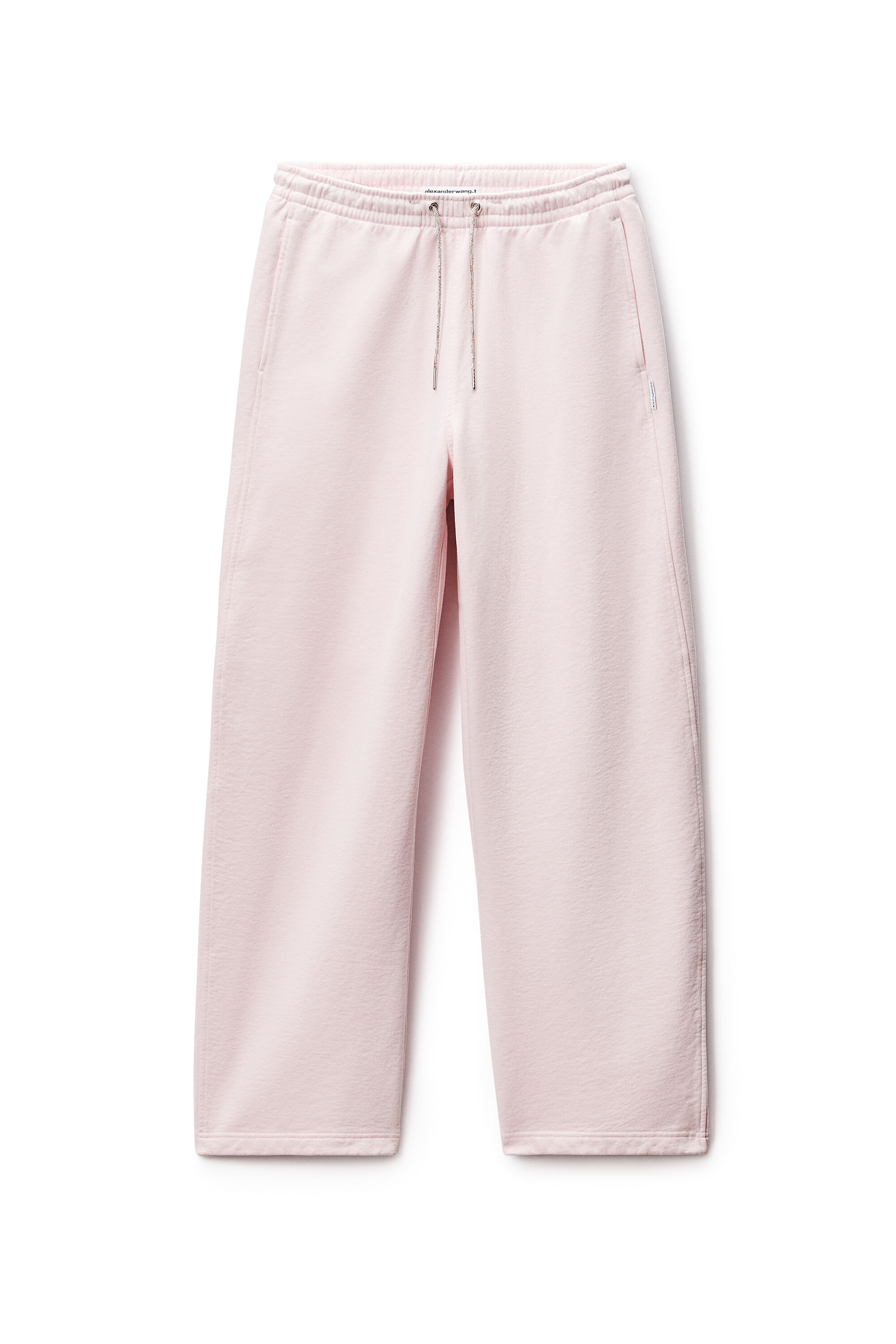 Crystal Hotfix Drawcord Mid-Rise Sweatpant in LIGHT PINK