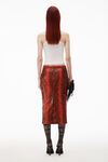 alexander wang 蛇纹图案铅笔裙 red