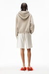 alexander wang puff logo hoodie in structured terry clay