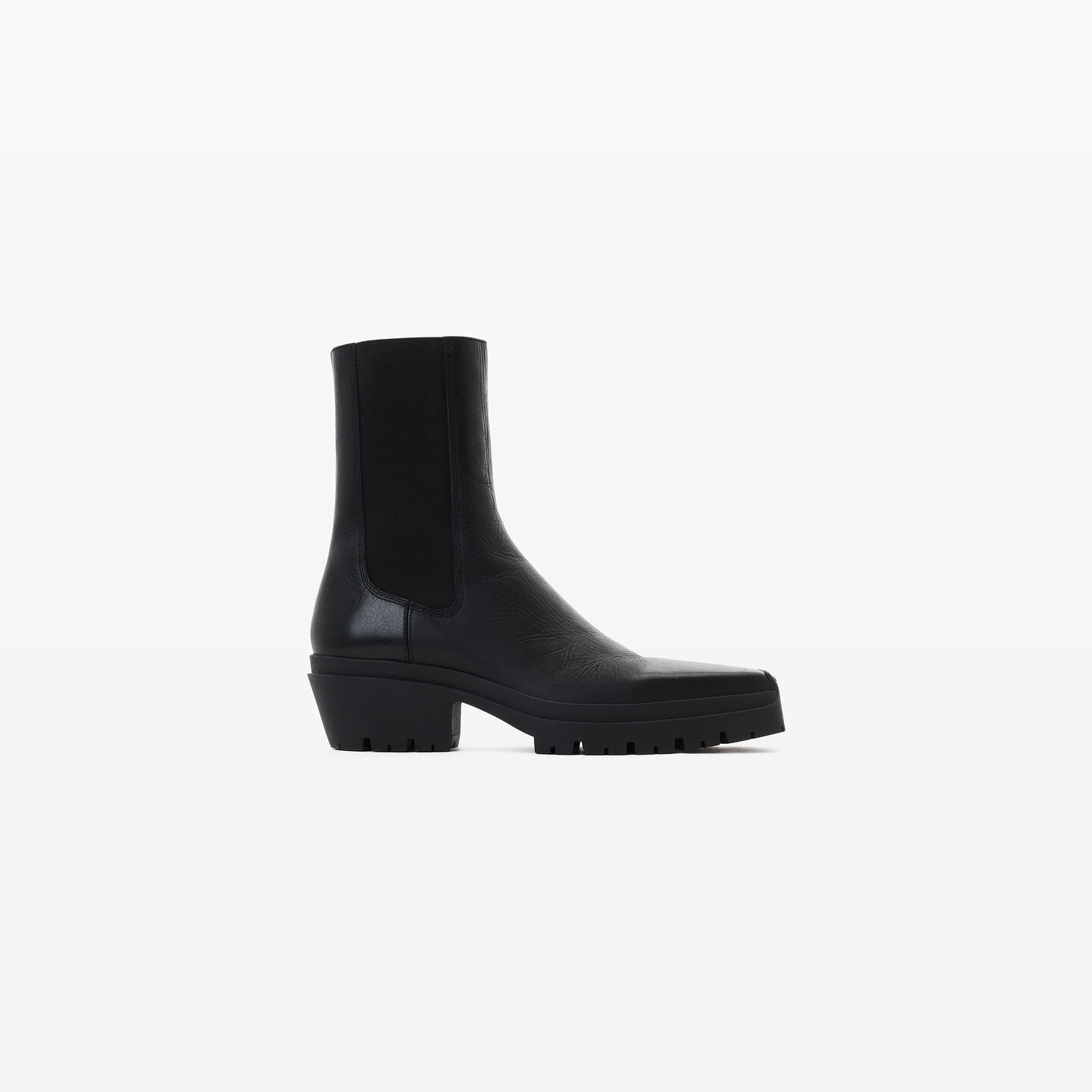 Alexander Wang Terrain Crackle Patent Leather Moto Boot In Black