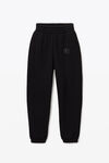alexander wang puff logo sweatpant in structured terry    black