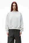 alexander wang crewneck pullover in dense fleece   vintage heather grey