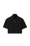 alexander wang short sleeve turtleneck in bodycon nylon black
