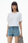Alexander Wang white puff logo tee in cotton jersey
