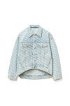 Alexander Wang pebble bleach falling back logo jacket in pebble bleach denim