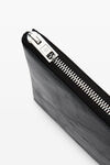 alexander wang 裂纹漆皮拉链手拿包 black
