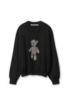 alexander wang crystal beiress pullover in boiled wool black