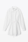 alexander wang 棉质腰部系带衬衫连衣裙  white