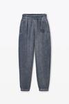Alexander Wang washed asphalt puff logo sweatpant in structured terry