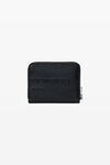alexander wang compact  wallet in crackle patent leather black