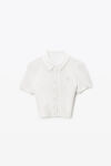 Alexander Wang soft white weißer cardigan mit logostickerei