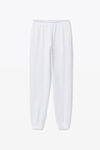 Alexander Wang white 와플 니트 크리스털 핫픽스 조거 팬츠