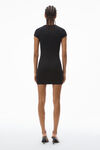 Alexander Wang black crystal hotfix short-sleeve loungewear minidress