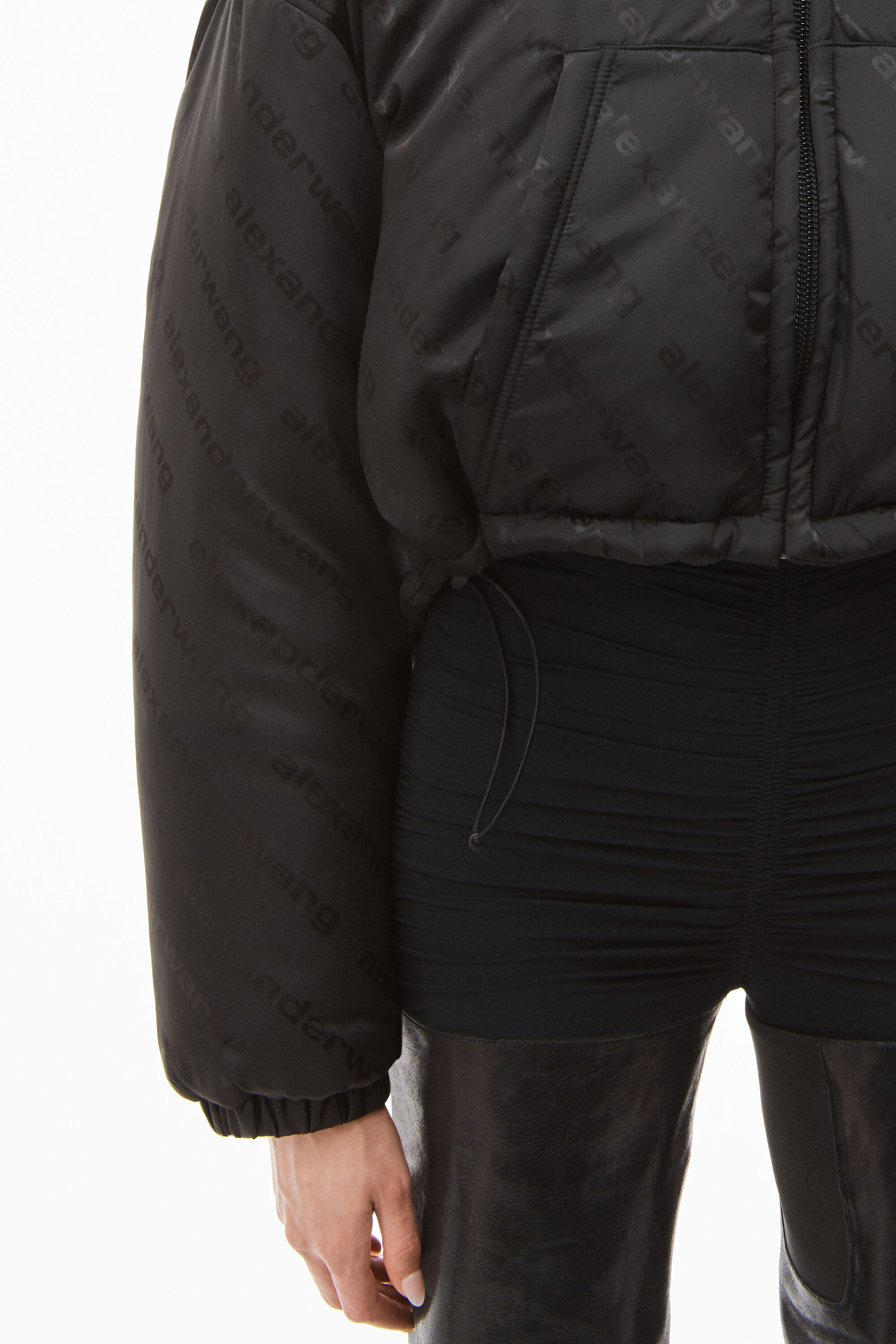 alexanderwang アレキサンダーワング ロゴジャカードナイロン クロップ 