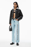 alexander wang ez denim-jeans mit cutout-logo bleach