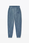 Alexander Wang washed blue ink blue puff-print logo sweatpants