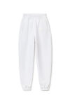alexander wang puff logo sweatpant in structured terry    white