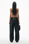 Alexander Wang black low waist crochet trouser in leather