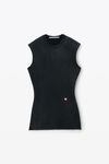 Alexander Wang washed jet black tapered minidress in classic terry