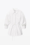 alexander wang 棉质腰部系带系扣衬衫 white