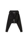 alexander wang cropped button up in cotton poplin black