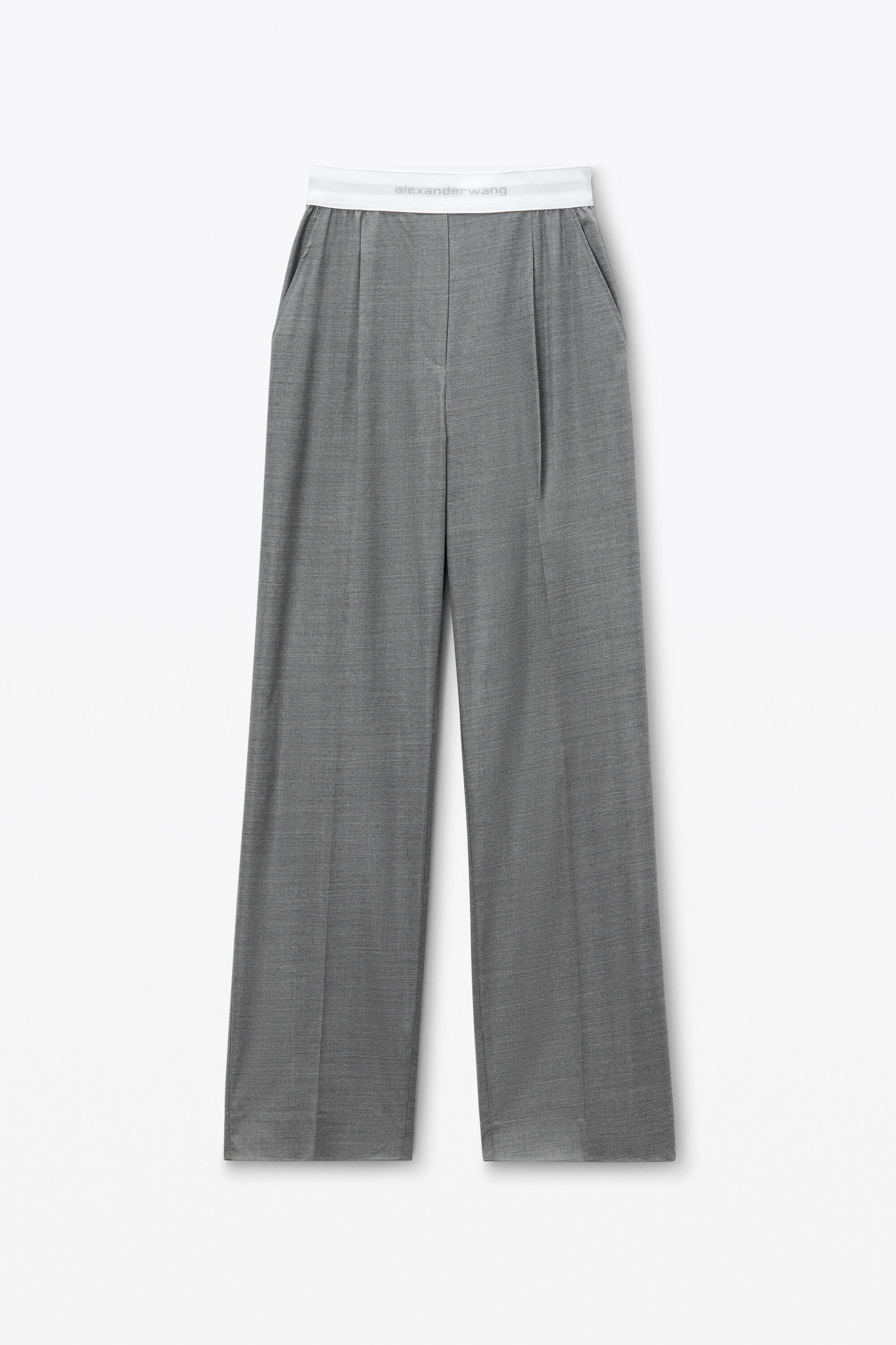 関税*送料込★Alexander Wang★ハイウエストウールパンツ high-waist wide-leg pant in wool twill in BLACK | alexanderwang®