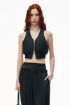 alexander wang layered boxer pant in silk charmeuse black