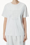 Alexander Wang dirty white distressed logo cotton tee