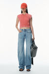 Alexander Wang classic light indigo 高频徽标装饰铰接牛仔裤