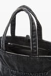 Alexander Wang grey aged petit cabas punch en denim de coton