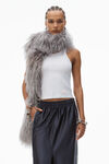 Alexander Wang navy grey deconstructed tube skirt in satin faille jersey