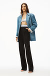 Alexander Wang black plissierte twillhose mit hohem bund