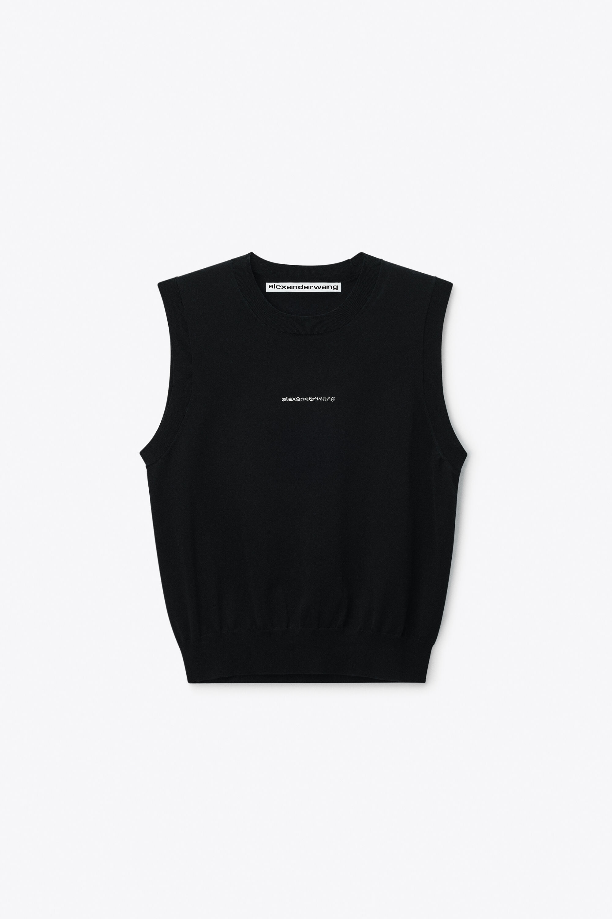alexanderwang アレキサンダーワング クリスタル ロゴ入りタンク BLACK