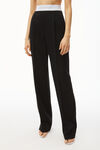 Alexander Wang black plissierte twillhose mit hohem bund