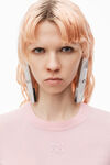 Alexander Wang pink chalk logo-embossed tee in superfine merino wool