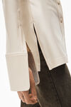 alexander wang crystal cuff shirt in stretch jersey vintage white