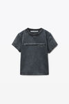 Alexander Wang washed black black cotton shrunken logo tee