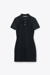 Alexander Wang black black wool-blend short sleeve polo dress