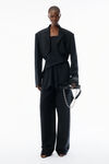 Alexander Wang black 黑色羊毛马海毛垂褶夹克