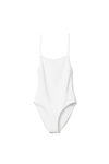 alexander wang crystal charm string swimsuit in jersey snow white