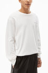 alexander wang long-sleeve tee in high twist jersey white
