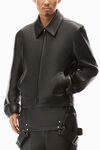 alexander wang blouson jacket in plonge leather black